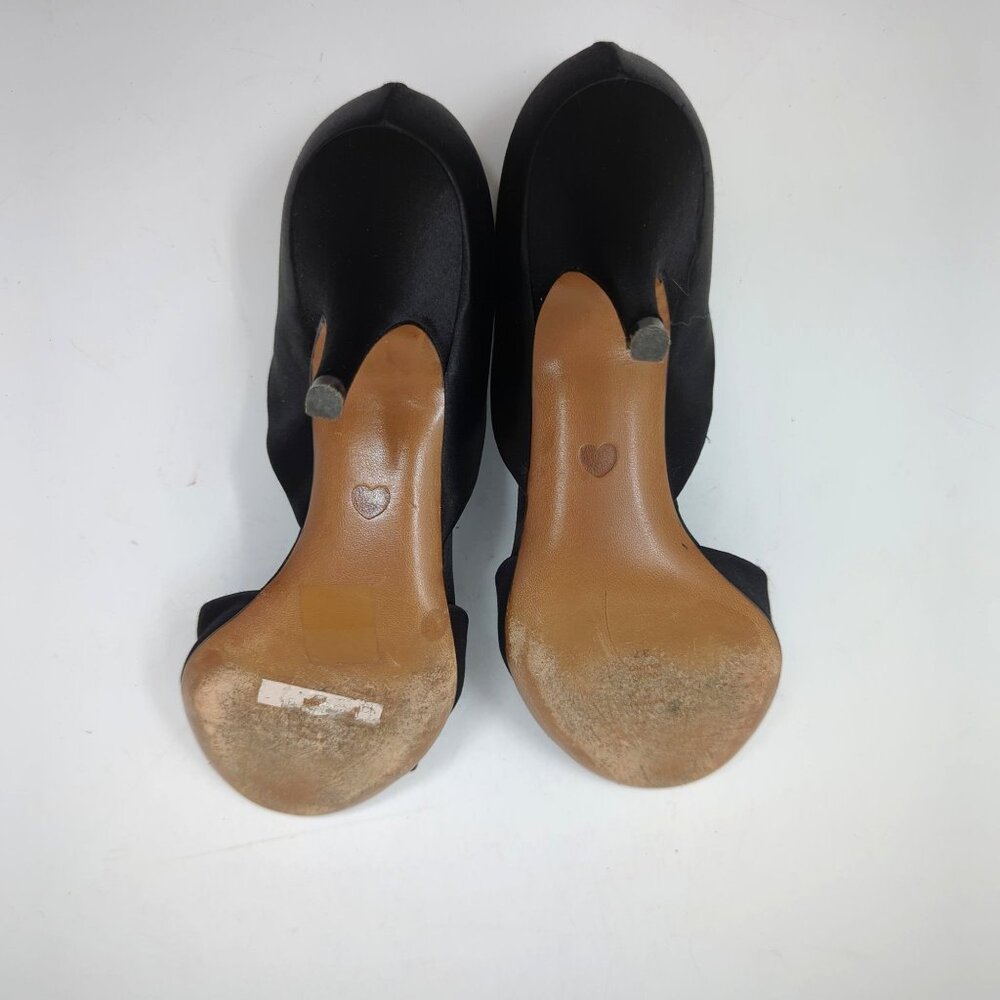 Moschino Black Heels 37 6.5 D'Orsay Cheap Chic Formal - Picture 8 of 11